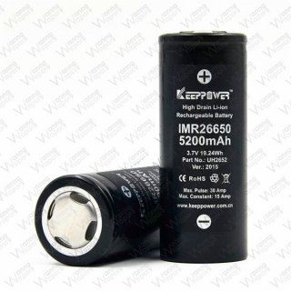 Keeppower IMR26650 - 5200mAh 15A 3,7V