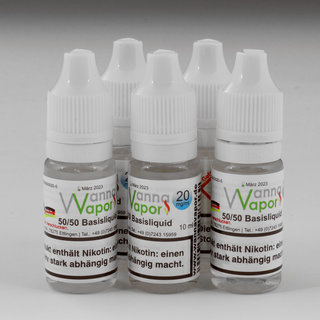 Wanna Vapor Basis Nikotin Shot 10ml/20mg - 50/50 10er Bundle