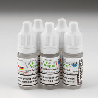 Wanna Vapor Basis Nikotin Shot 10ml/20mg - 70/30 10er Bundle