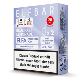 Elfbar ELFA Pod Blue Razz Lemonade 2x2ml 20mg