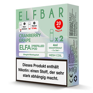 Elfbar ELFA Pod Cranberry Grape 2x2ml 20mg